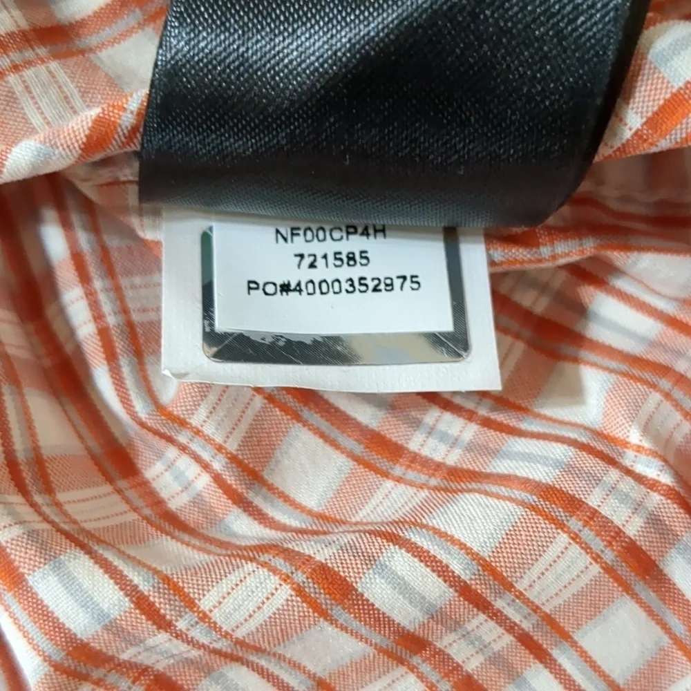 The North Face  Orange Plaid Long Sleeve Outdoor Shirt Men size XL